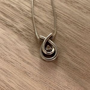Loves Embrace Teardrop pendant and chain